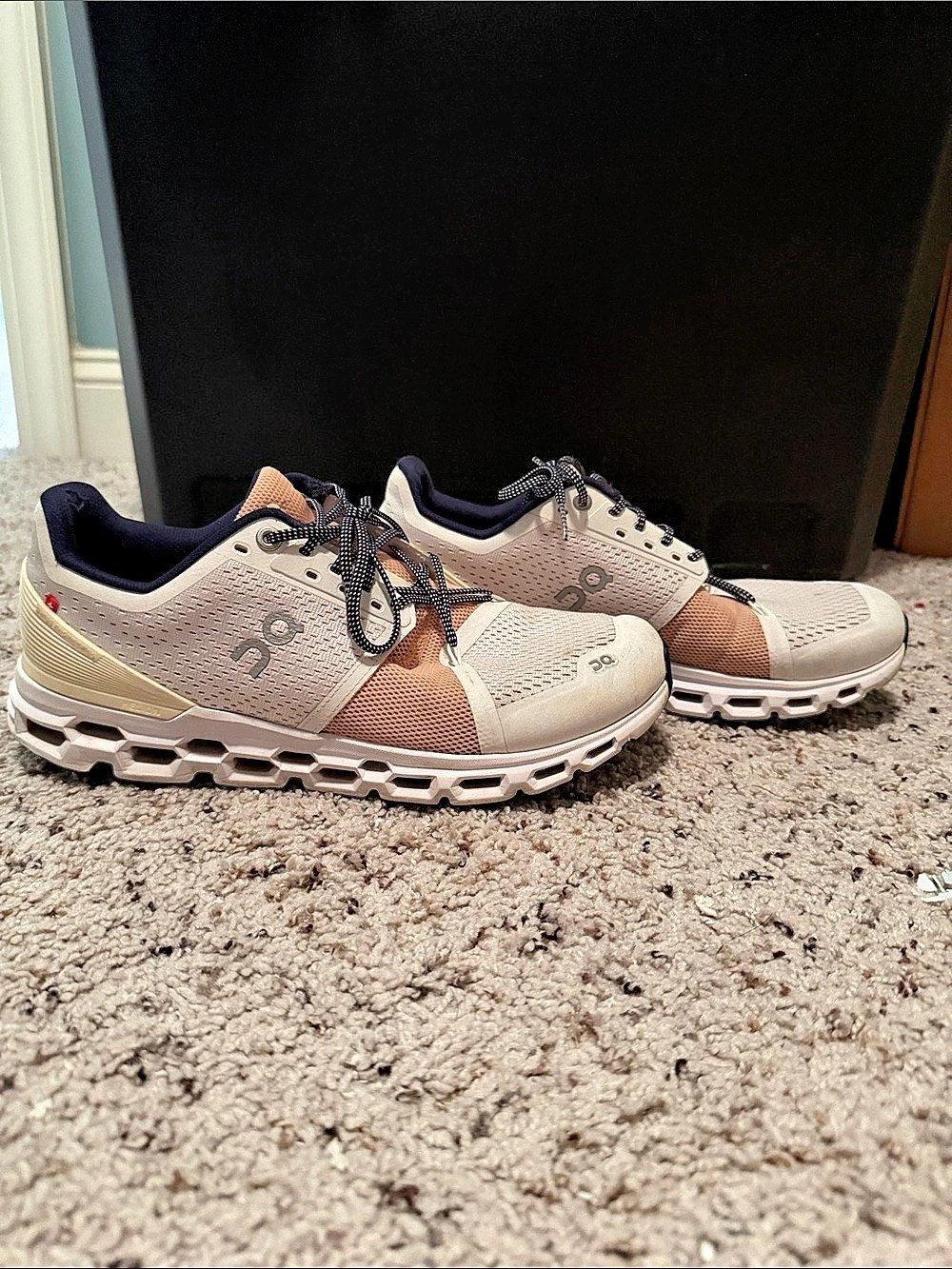On Cloud X Women's Athletic Shoes in Cream & Pink